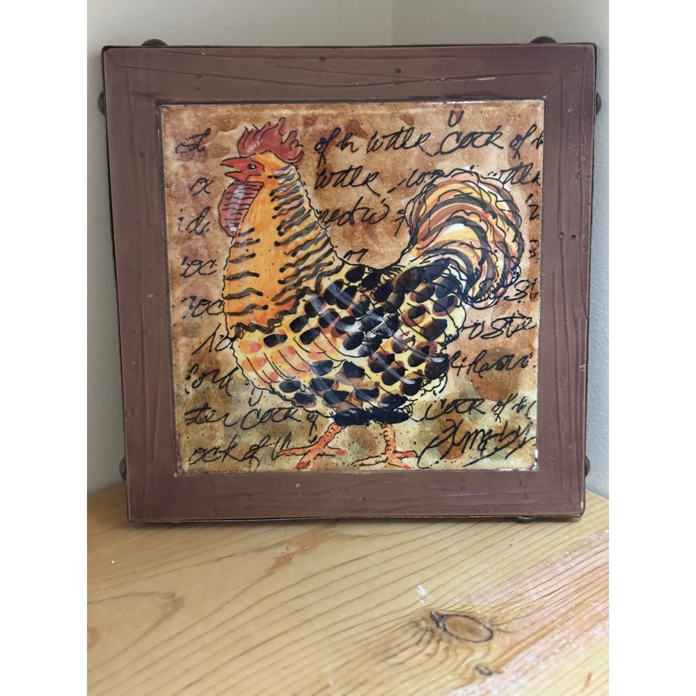 Anne‎ Ormsby Rooster Mosaic Trivet Creative Enterprises NCE 2000 Kitchen Decor